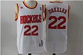 Rockets 22 Clyde Drexler White Hardwood Classics Jersey,baseball caps,new era cap wholesale,wholesale hats